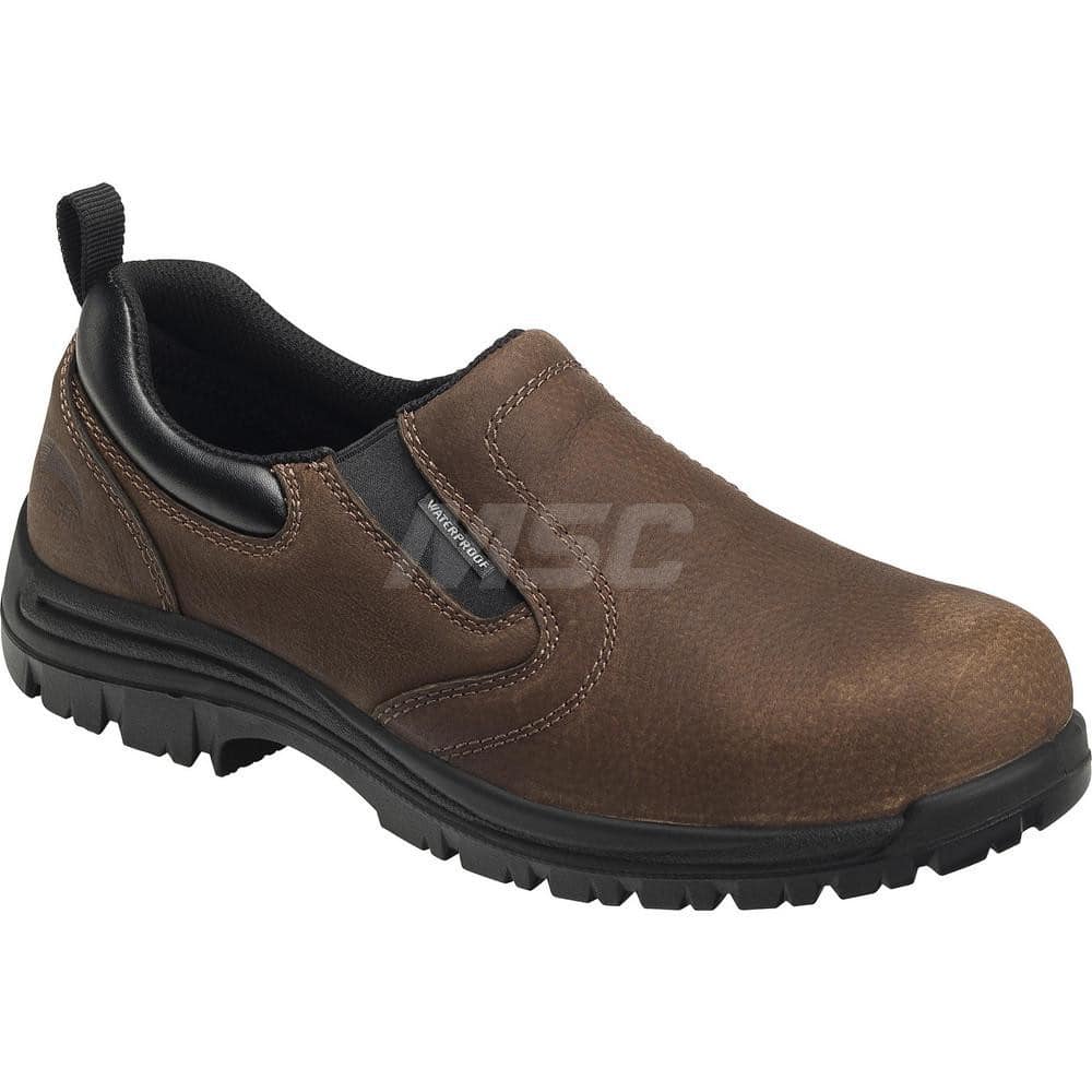 Work Boot: Size 9, 3″ High, Leather, Composite Toe Medium Width, Non-Slip Sole