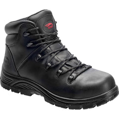 Work Boot: Size 7.5, 6″ High, Leather, Composite Toe Wide Width, Non-Slip Sole