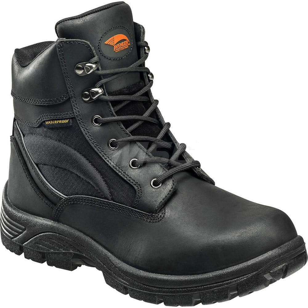 Work Boot: Size 11, 6″ High, Leather, Steel Toe Wide Width, Non-Slip Sole