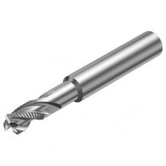 R216.33-16040-AJ20U H10F 16mm 3 FL Solid Carbide End Mill - Corner chamfer w/Cylindrical Shank - Eagle Tool & Supply