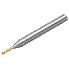 R216.42-00430-GC04G 1700 0.4mm 2 FL Solid Carbide ball nose endmill w/Cylindrical with Neck Shank - Eagle Tool & Supply