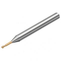 R216.42-0Grade 1030-JC10G 1700 1mm 2 FL Solid Carbide ball nose endmill w/Cylindrical with Neck Shank - Eagle Tool & Supply