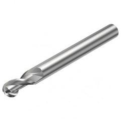 2B320-0300-NG H10F 3mm 2 FL Ballnose w/Reduced Cylindrical .3mm/.012 smaller than Cutting Diameter Shank - Eagle Tool & Supply