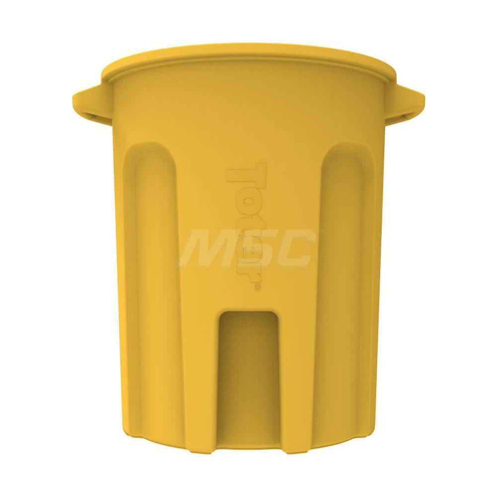 Trash Cans & Recycling Containers; Product Type: Trash Can; Container Capacity: 55 gal; Container Shape: Round; Lid Type: No Lid; Container Material: Plastic; Color: Yellow; Features: Integrated Handles Aids In Lifting Of Can & Improves Dumping Efficiency