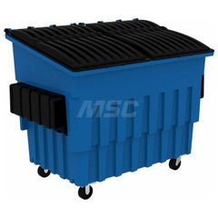 Trash Cans & Recycling Containers; Product Type: Front End Load Dumpster; Container Capacity: 3 cu yd; Container Shape: Rectangle; Lid Type: Sealed Rim; Container Material: Plastic; Color: Blue; Features: Quick Change Caster Brackets; Steel-Rod-Reinforced