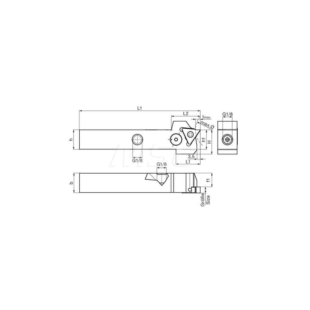 Guhring GH305.0750.500.00.06.L.IK.EST External Left Hand NonFace Grooving Radial Grooving with Adjustable Coolant Holder 3/4″ Square Shank