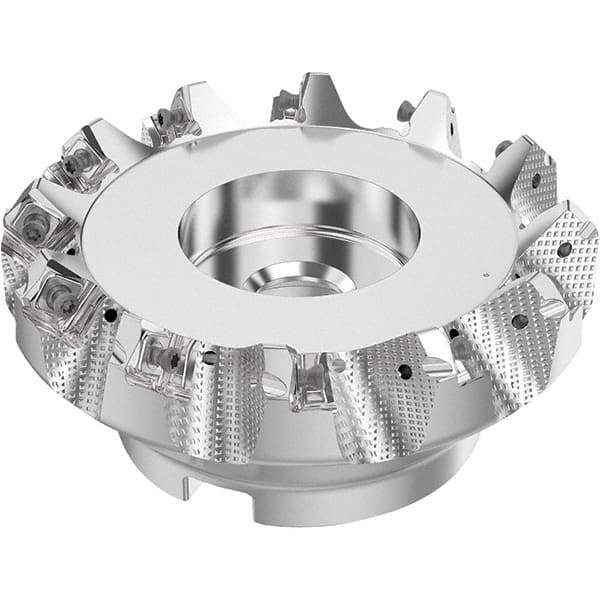 Seco - 125mm Cut Diam, 40mm Arbor Hole, 6mm Max Depth of Cut, 48° Indexable Chamfer & Angle Face Mill - 12 Inserts, SN.. Insert, Right Hand Cut, 12 Flutes, Through Coolant, Series R220.54 - Eagle Tool & Supply