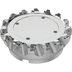 Seco - 160mm Cut Diam, 40mm Arbor Hole, 8mm Max Depth of Cut, 71° Indexable Chamfer & Angle Face Mill - 15 Inserts, SN.. Insert, Right Hand Cut, 15 Flutes, Through Coolant, Series R220.56 - Eagle Tool & Supply