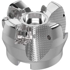 Seco - 50mm Cut Diam, 22mm Arbor Hole, 8mm Max Depth of Cut, 71° Indexable Chamfer & Angle Face Mill - 4 Inserts, SN.. Insert, Right Hand Cut, 4 Flutes, Through Coolant, Series R220.56 - Eagle Tool & Supply