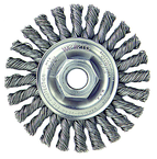 4" Diameter - 5/8-11" Arbor Hole - Knot Cable Twist Steel Wire Straight Wheel - Eagle Tool & Supply