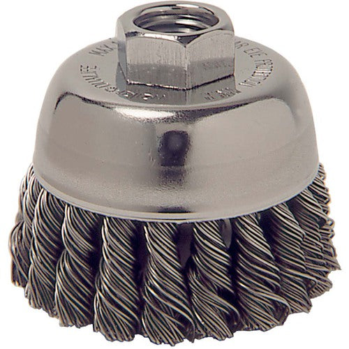 2-3/4″ Single Row Knot Wire Cup Brush, .020″ Steel Fill, M14 × 2.0 Nut - Eagle Tool & Supply