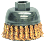 2-3/4" Single Row Wire Cup Brush - .020 Bronze; 5/8-11 A.H.; - Non-Sparking Wire Wheel - Eagle Tool & Supply