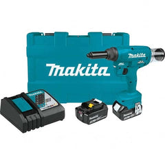 Makita - Cordless Riveters Fastener Type: Cordless Electric Riveter Closed End Rivet Capacity: All up to 1/4 - Eagle Tool & Supply