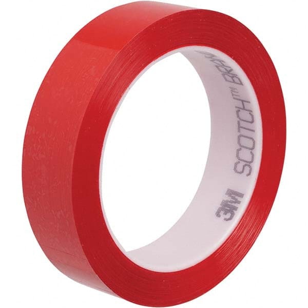 3M - 72 Yd x 1/2" Red Polyester Film Tape - Eagle Tool & Supply