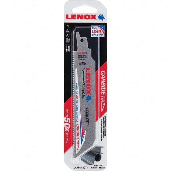 Lenox - Reciprocating Saw Blades Blade Material: Carbide Blade Length (Inch): 6 - Eagle Tool & Supply