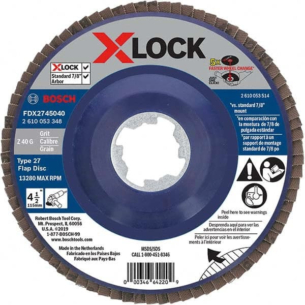 Bosch - Flap Discs Abrasive Type: Coated Flap Disc Type: Type 27 - Eagle Tool & Supply