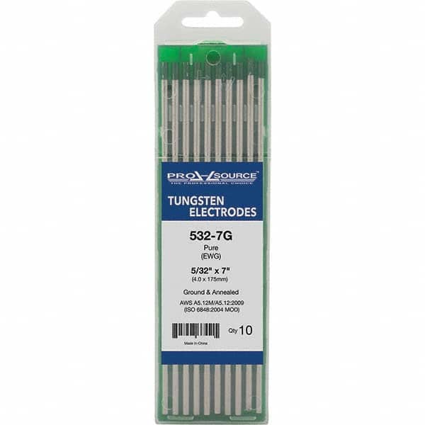 PRO-SOURCE - Tungsten Electrodes Type: Pure Diameter (Inch): 5/32 - Eagle Tool & Supply