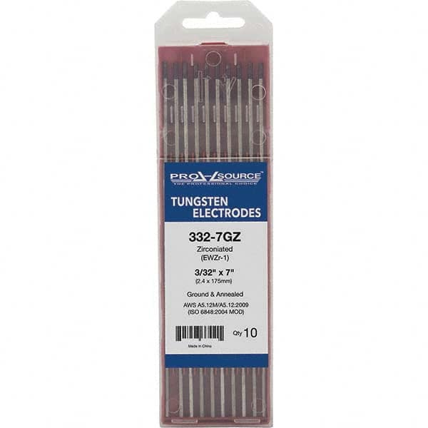 PRO-SOURCE - Tungsten Electrodes Type: Zirconiated Diameter (Inch): 3/32 - Eagle Tool & Supply
