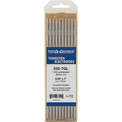 PRO-SOURCE - Tungsten Electrodes Type: 1.5% Lanthanated Diameter (Inch): 5/32 - Eagle Tool & Supply