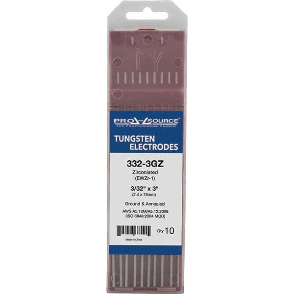 PRO-SOURCE - Tungsten Electrodes Type: Zirconiated Diameter (Inch): 3/32 - Eagle Tool & Supply