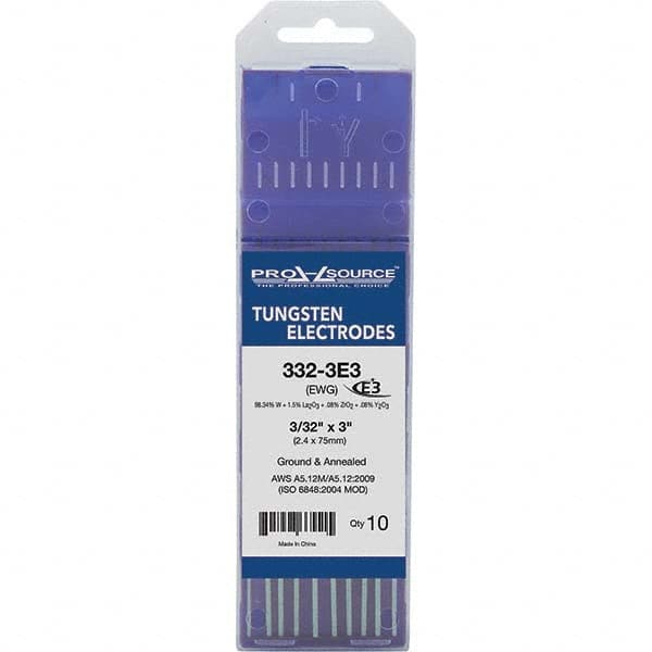 PRO-SOURCE - Tungsten Electrodes Type: E3 Diameter (Inch): 3/32 - Eagle Tool & Supply