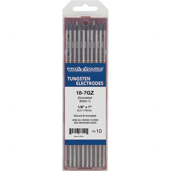PRO-SOURCE - Tungsten Electrodes Type: Zirconiated Diameter (Inch): 1/8 - Eagle Tool & Supply