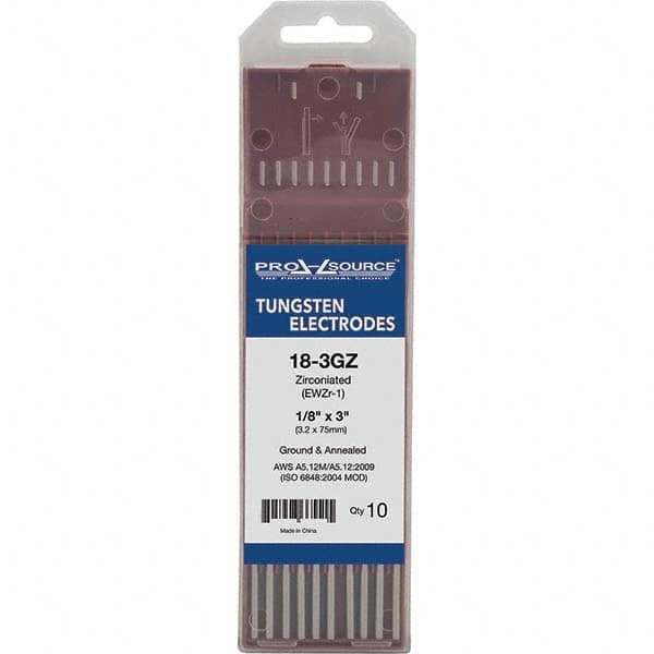 PRO-SOURCE - Tungsten Electrodes Type: Zirconiated Diameter (Inch): 1/8 - Eagle Tool & Supply
