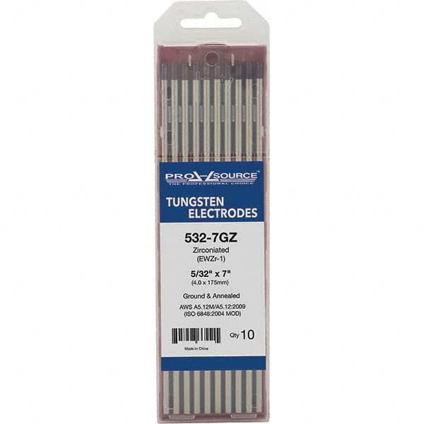 PRO-SOURCE - Tungsten Electrodes Type: Zirconiated Diameter (Inch): 5/32 - Eagle Tool & Supply