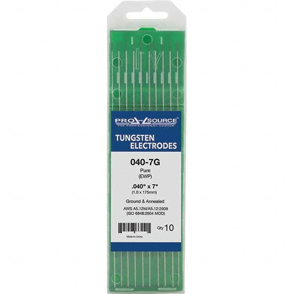 PRO-SOURCE - Tungsten Electrodes Type: Pure Diameter (Inch): 0.040 - Eagle Tool & Supply