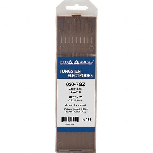 PRO-SOURCE - Tungsten Electrodes Type: Zirconiated Diameter (Inch): 0.020 - Eagle Tool & Supply