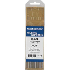 PRO-SOURCE - Tungsten Electrodes Type: 1.5% Lanthanated Diameter (Inch): 1/8 - Eagle Tool & Supply