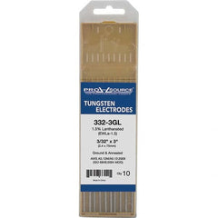 PRO-SOURCE - Tungsten Electrodes Type: 1.5% Lanthanated Diameter (Inch): 3/32 - Eagle Tool & Supply