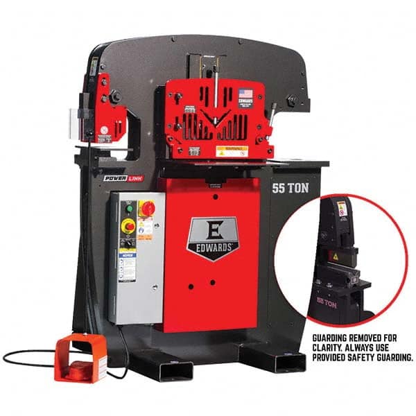 Edwards Manufacturing - Ironworkers Throat Depth (Inch): 7-1/2 Punching Pressure (Ton): 55 - Eagle Tool & Supply