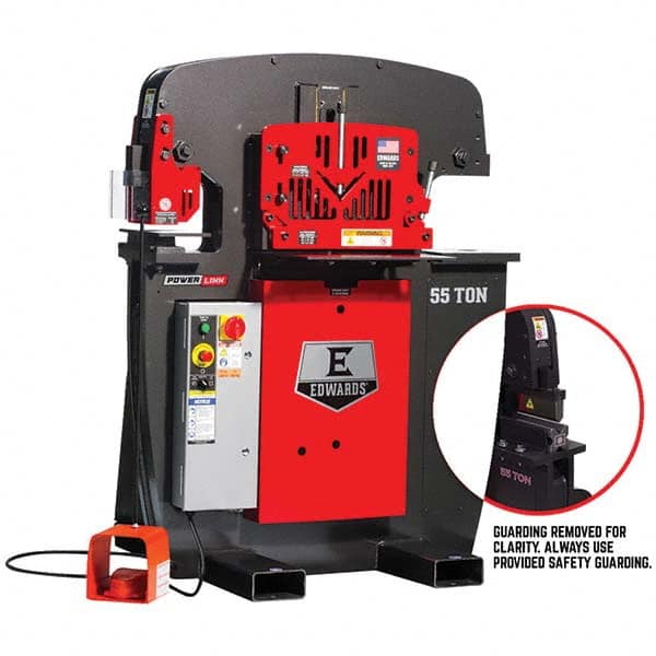 Edwards Manufacturing - Ironworkers Throat Depth (Inch): 1-1/4 Punching Pressure (Ton): 55 - Eagle Tool & Supply