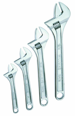 4 Piece Chrome Adjustable Wrench Set - Eagle Tool & Supply