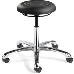 Bevco - Swivel & Adjustable Stools Type: Adjustable Backless Stool Base Type: Polished Aluminum Base - Eagle Tool & Supply