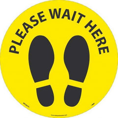 NMC - "Please Wait Here" Adhesive-Backed Floor Sign - Eagle Tool & Supply