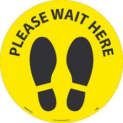 NMC - "Please Wait Here" Adhesive-Backed Floor Sign - Eagle Tool & Supply