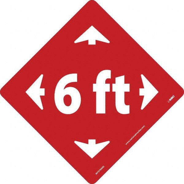 NMC - "6 ft" Adhesive-Backed Floor Sign - Eagle Tool & Supply
