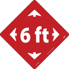 NMC - "6 ft" Adhesive-Backed Floor Sign - Eagle Tool & Supply