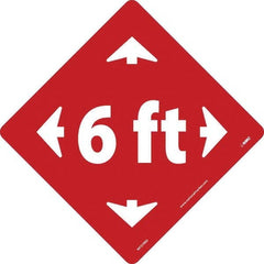 NMC - "6 ft" Adhesive-Backed Floor Sign - Eagle Tool & Supply