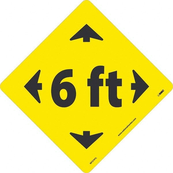 NMC - "6 ft" Adhesive-Backed Floor Sign - Eagle Tool & Supply