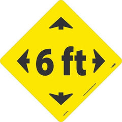NMC - "6 ft" Adhesive-Backed Floor Sign - Eagle Tool & Supply