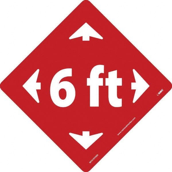NMC - "6 ft" Adhesive-Backed Floor Sign - Eagle Tool & Supply