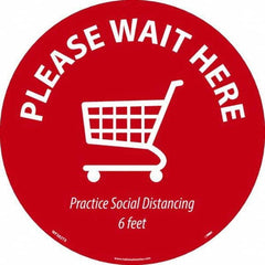 NMC - "Please Wait Here" Adhesive-Backed Floor Sign - Eagle Tool & Supply