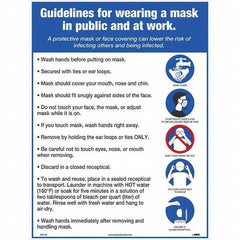 NMC - "COVID 19 - Guidelines for Wearing a Mask in Public and at Work", 18" Wide x 24" High, Paper Safety Sign - Eagle Tool & Supply