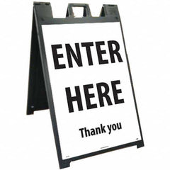 NMC - "ENTER HERE", 25" Wide x 45" High, Plastic Safety Sign - Eagle Tool & Supply