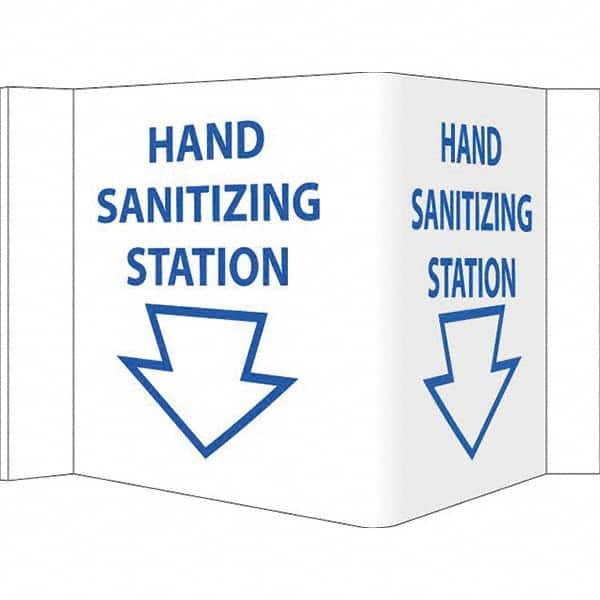 NMC - "Hand Sanitizing Station", 12" Wide x 6" High, Vinyl Safety Sign - Eagle Tool & Supply