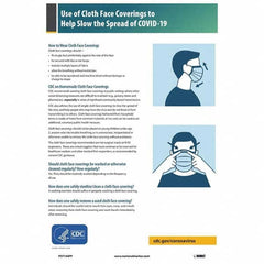 NMC - "COVID 19 - Use of Cloth Face Coverings to Help Slow the Spread of COVID-19", 12" Wide x 18" High, Paper Safety Sign - Eagle Tool & Supply