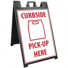 NMC - "Curbside Pick-Up Here", 25" Wide x 45" High, Plastic Safety Sign - Eagle Tool & Supply